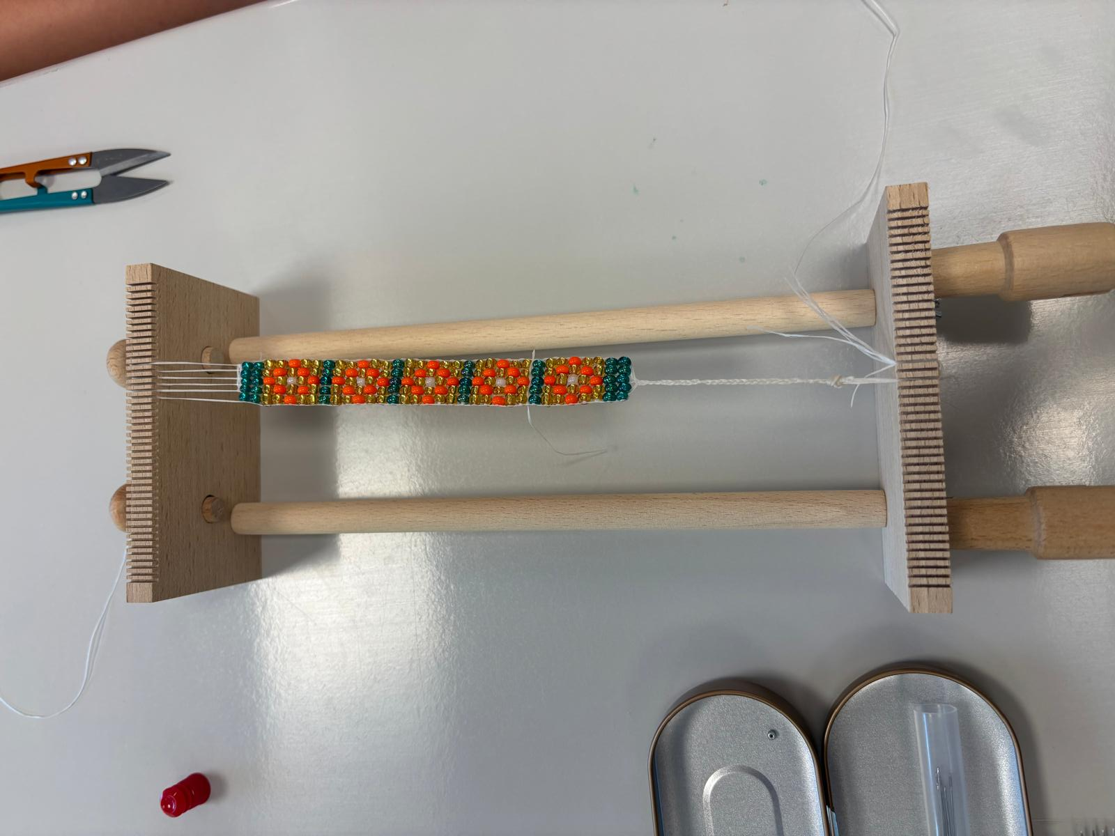 Woven Maasai bracelet Photo of a bracelet woven by the students